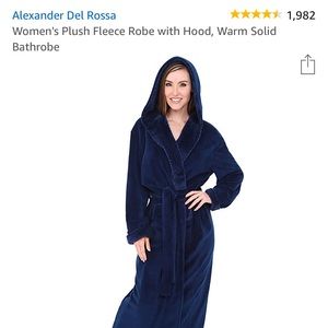 Alexander Del Rossa Plush Fleece Robe with Hood